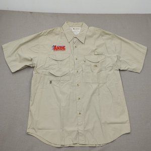2/$20 Mens Vented Fishing Shirt Columbia Brand Size Large Cotton Polyester